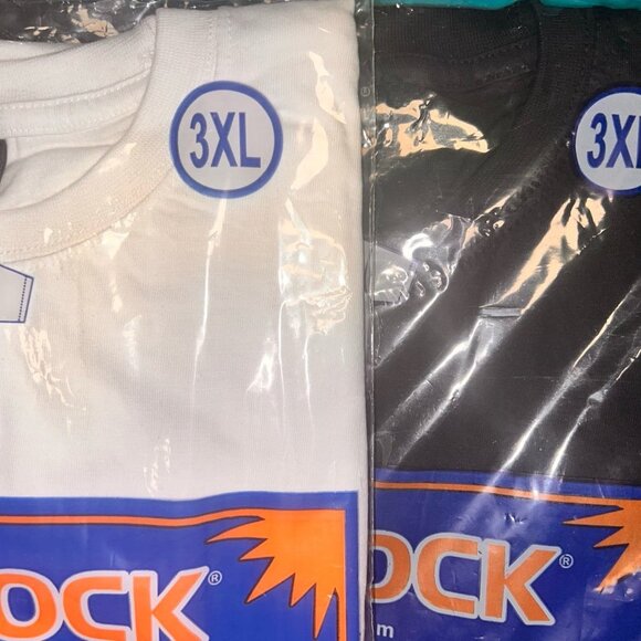 WHITE GEMROCK MENS CREW NECK TEE COTTON TSHIRT 2 PIECE SET - Picture 4 of 5